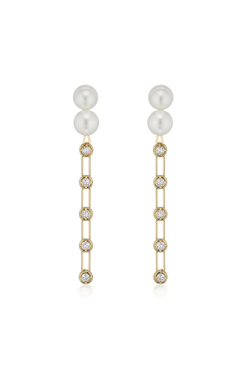 Gold Crystal Strass Earrings - Marina Moscone