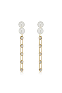 Gold Crystal Strass Earrings - Marina Moscone