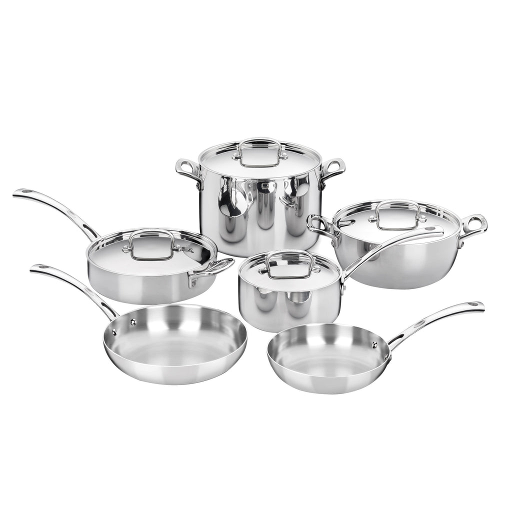 French Classic Tri-Ply Stainless Cookware 10-Piece Set in Stainless Steel
