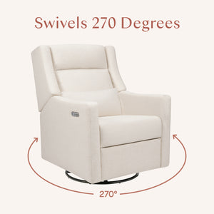 Kiwi Plus Power Recliner and Swivel Glider with Power Adjustable Headrest and USB Port in Performance Cream Eco-Weave