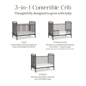 Abigail 3-in-1 Convertible Crib in Vintage Iron