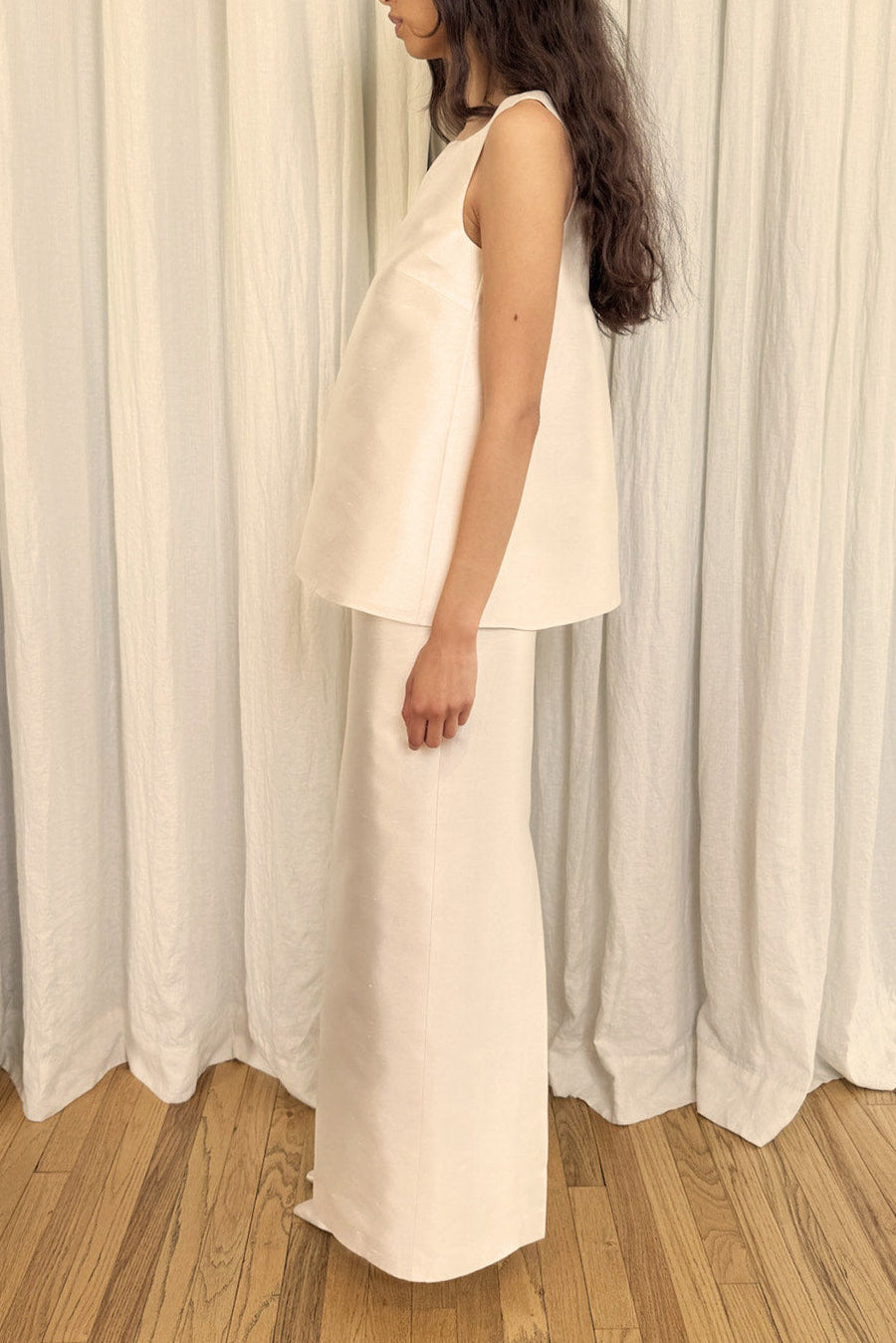 Chloe Tank in Silk Mikado Shantung