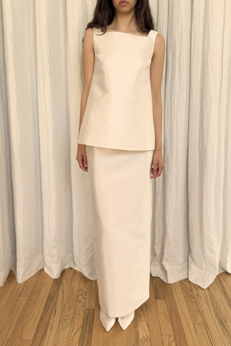 Chloe Tank in Silk Mikado Shantung