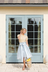 Knee-Length Skirt in Seaside Stripe