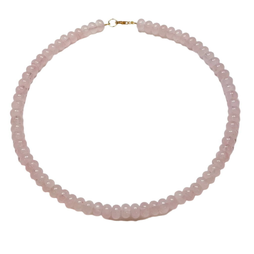 Smooth Rose Quartz Candy Necklace