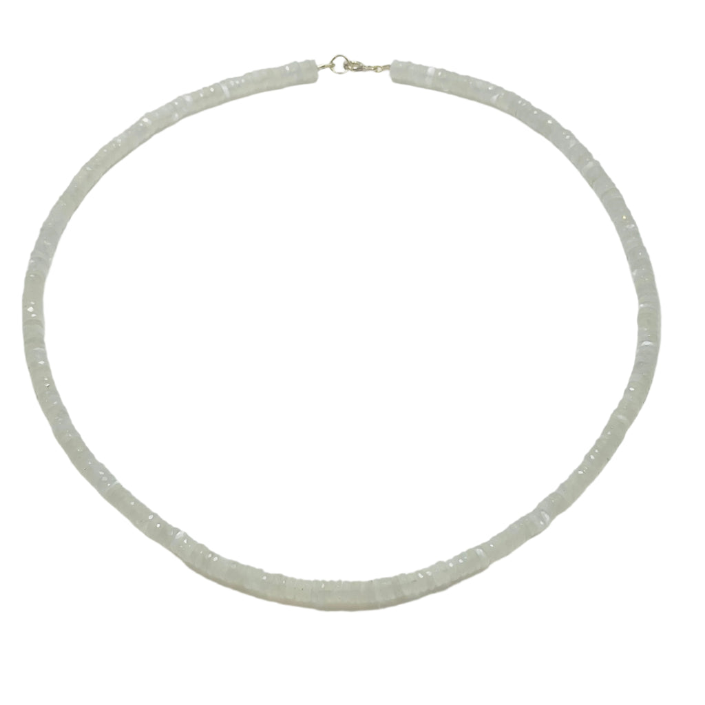 White Moonstone Heishi Necklace