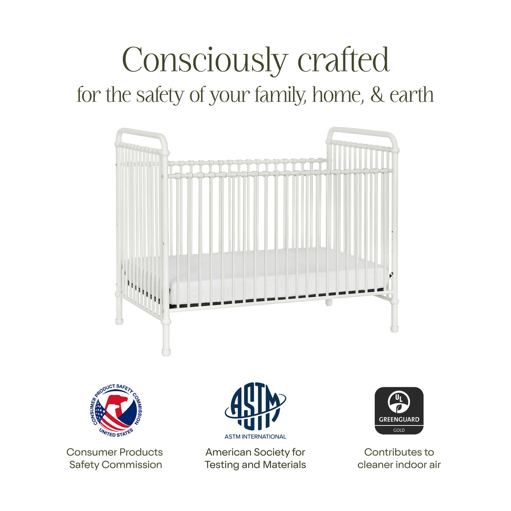 Abigail 3-in-1 Convertible Crib in Washed White