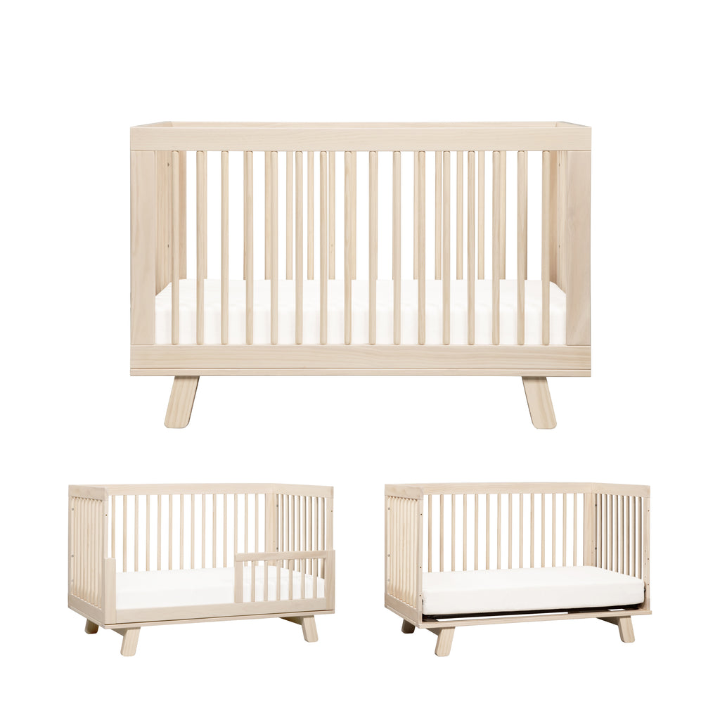 Hudson 3-in-1 Convertible Crib with Toddler Bed Conversion Kit in Natural