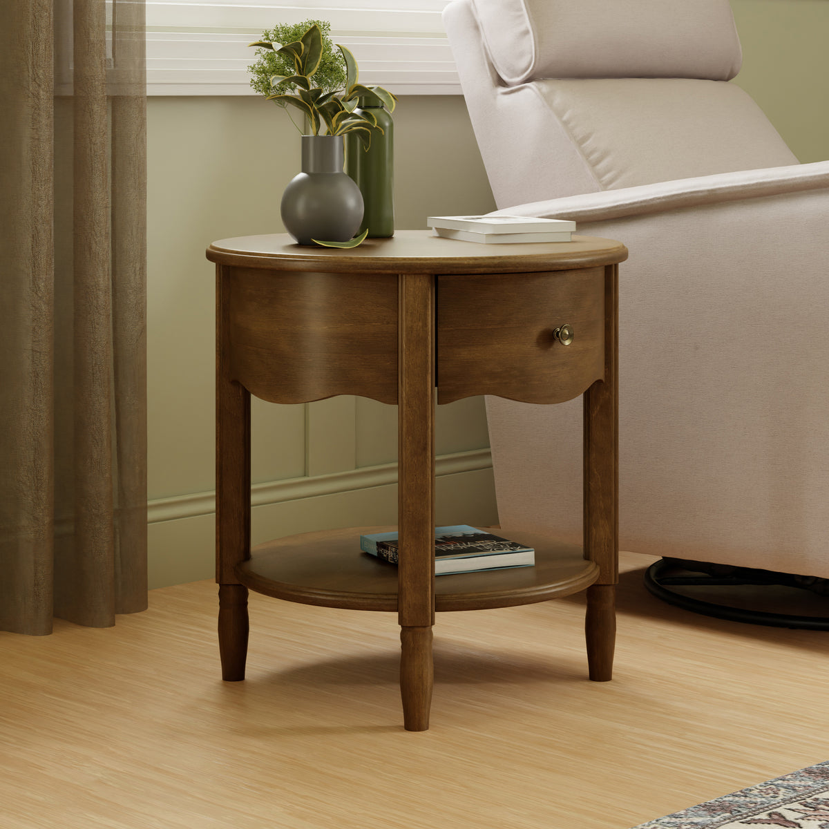 Liberty Assembled Nightstand in Natural Walnut