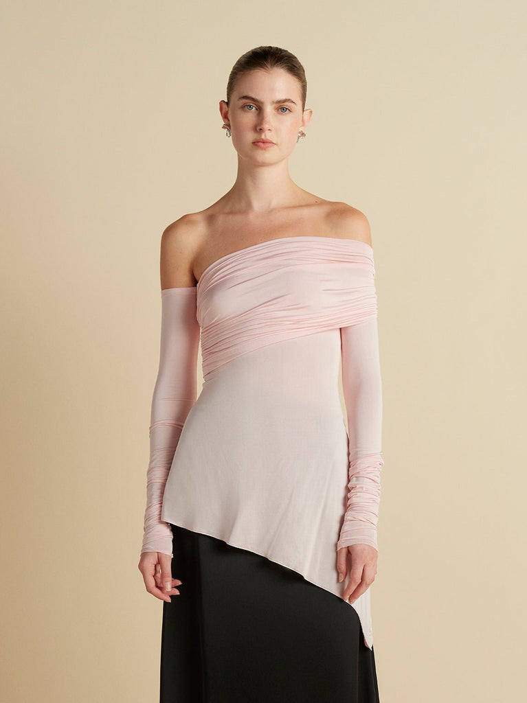 Jersey One - Shoulder Draped Top - Marina Moscone