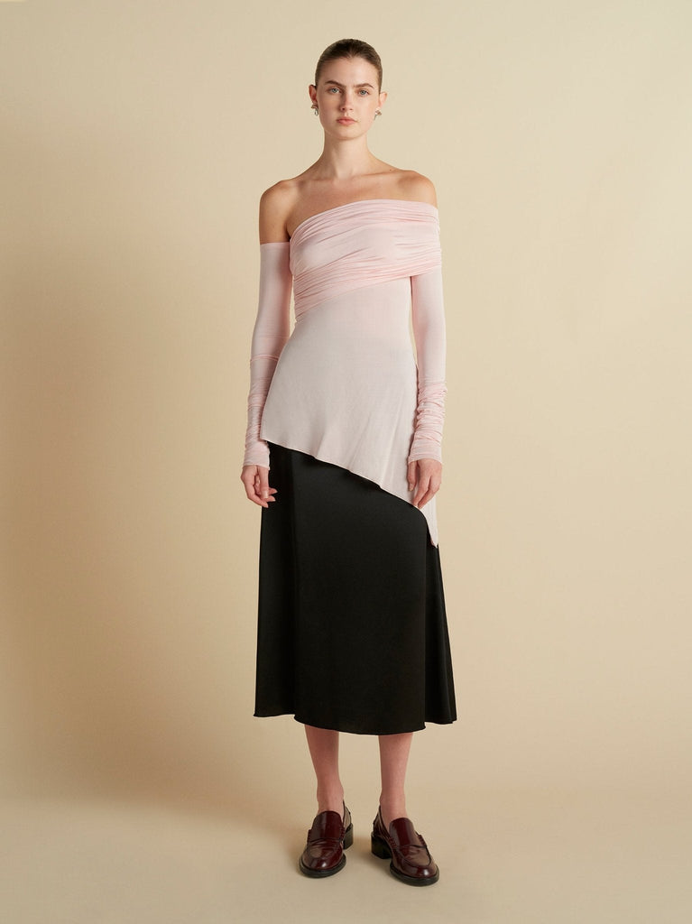 Jersey One - Shoulder Draped Top - Marina Moscone