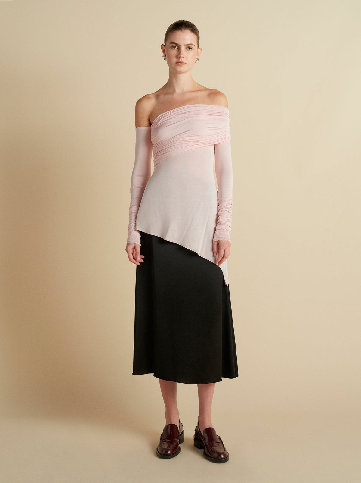 Jersey One - Shoulder Draped Top - Marina Moscone