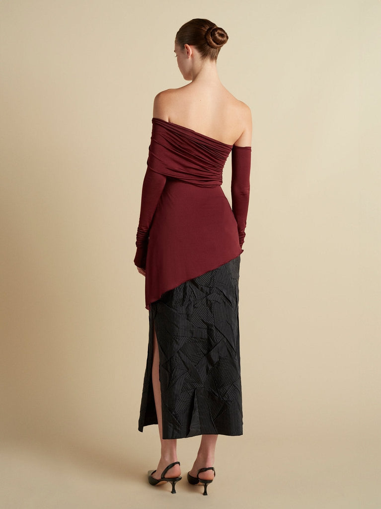 Jersey One - Shoulder Draped Top - Marina Moscone
