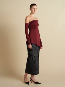 Jersey One - Shoulder Draped Top - Marina Moscone