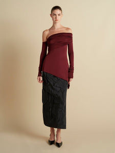 Jersey One - Shoulder Draped Top - Marina Moscone