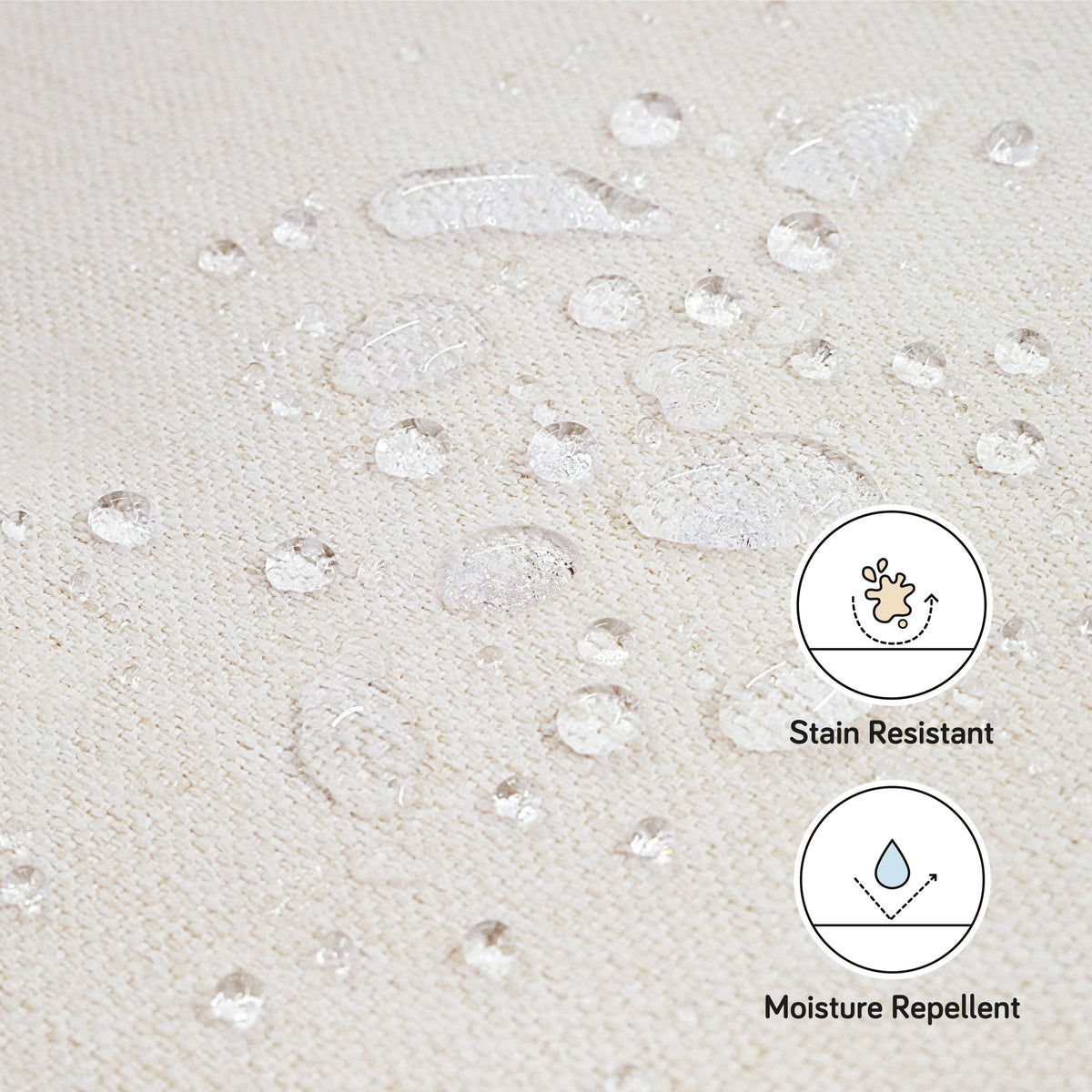 Naka Storage Ottoman in Eco-Performance Fabric | Water Repellent & Stain Resistant in Performance Cream Eco-Weave with Light Wood Base