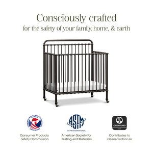 Winston 4-in-1 Convertible Mini Crib in Vintage Iron