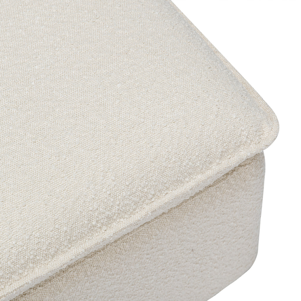 Cali Storage Ottoman in Boucle in Ivory Boucle