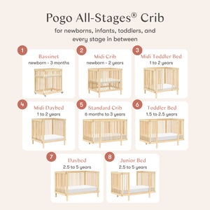 Pogo 8-in-1 Convertible Crib with All-Stages Conversion Kits in Blonde