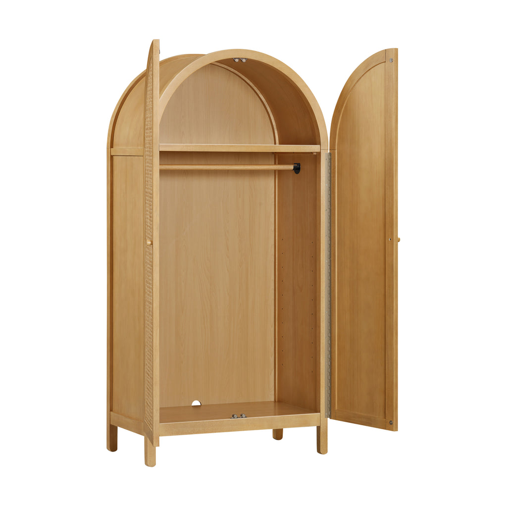 Bondi Cane Assembled Armoire in Honey