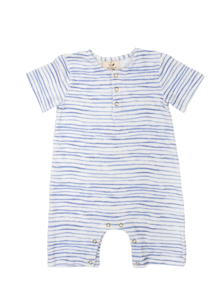 Walker Terry Romper - Wave Stripe