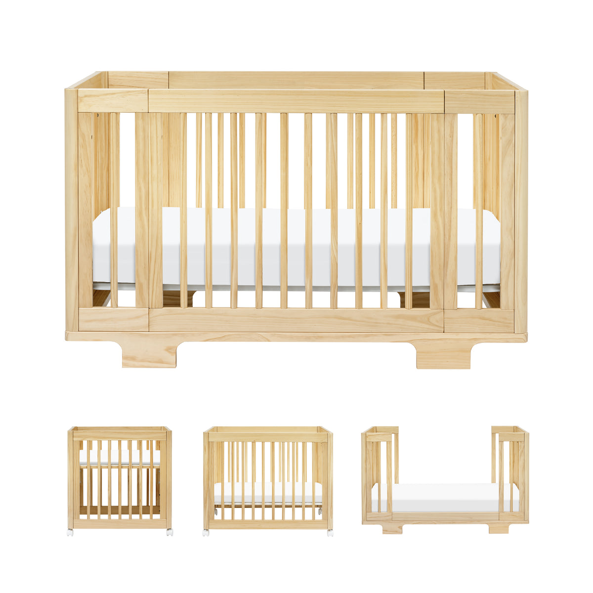 Yuzu 8-in-1 Convertible Crib with All-Stages Conversion Kits in Natural