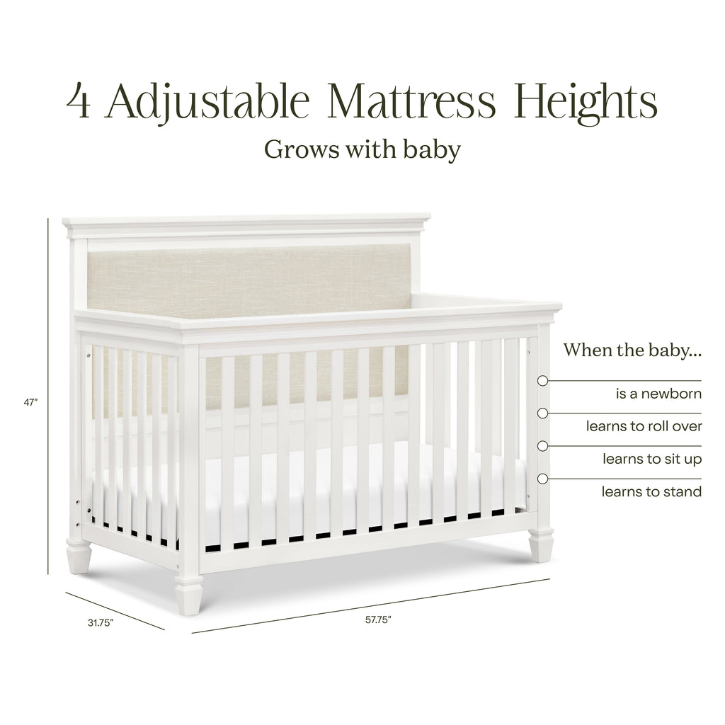 Darlington 4-in-1 Convertible Crib in Warm White