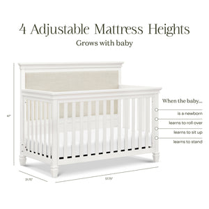 Darlington 4-in-1 Convertible Crib in Warm White