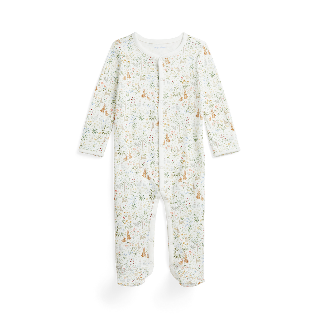 RL Baby x Riley Sheehey Cotton Coverall in Bunny Meadow