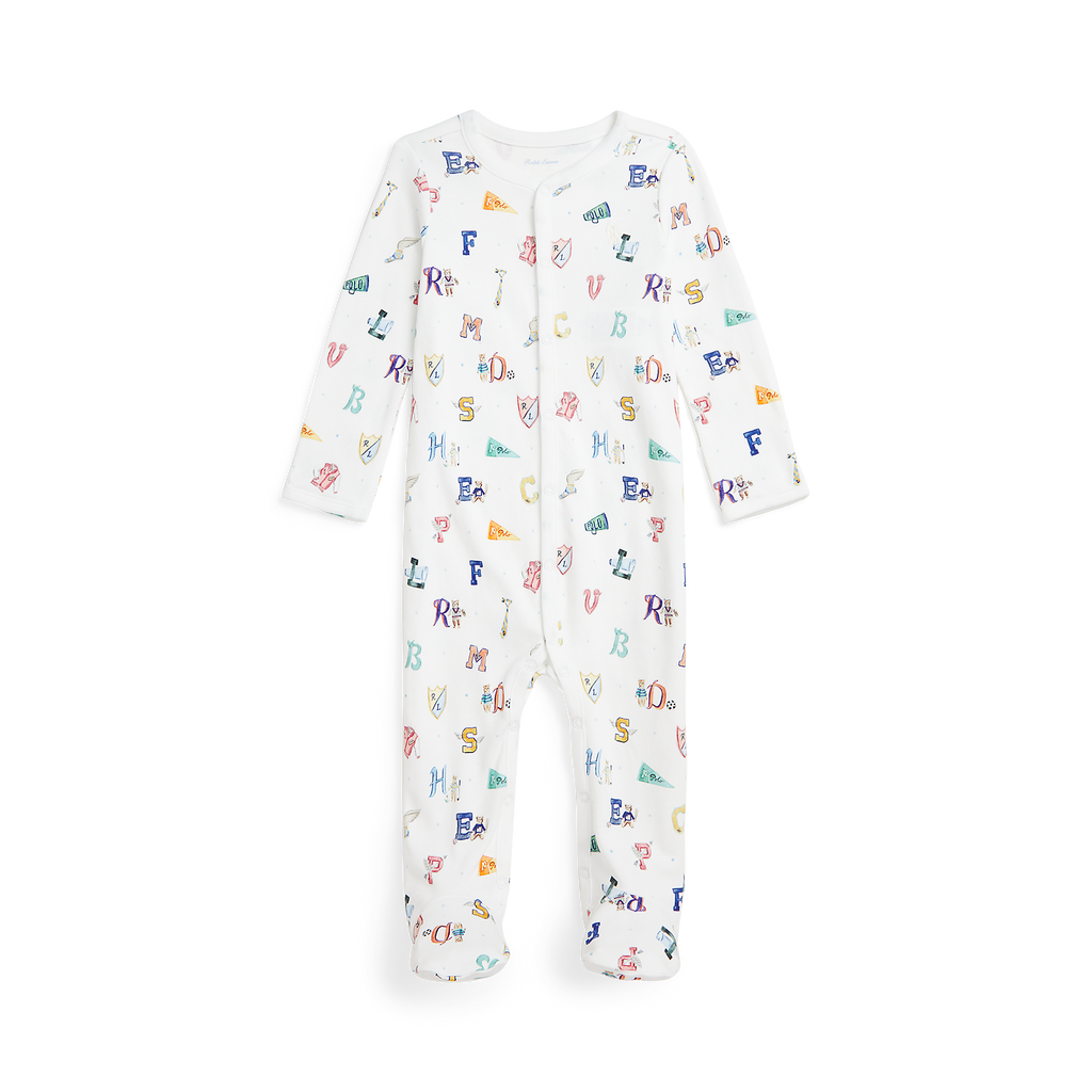 RL Baby x Riley Sheehey Cotton Coverall in Varsity Print