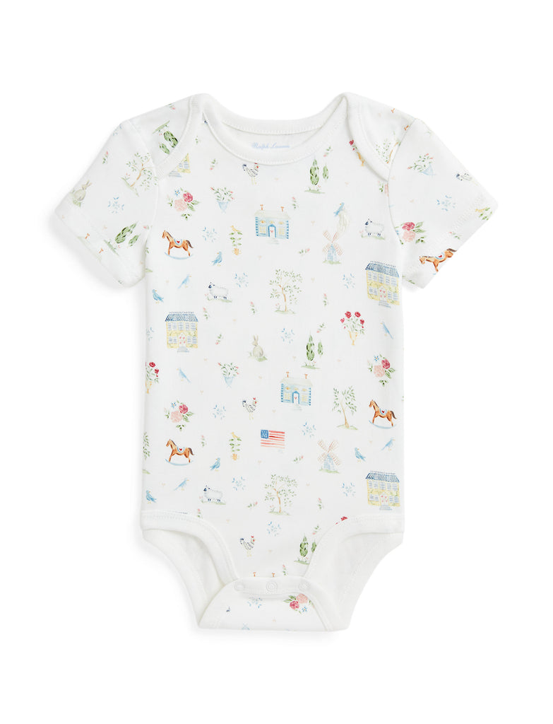 RL Baby x Riley Sheehey Saturday in The Park Cotton Bodysuit in Romantic Sampler