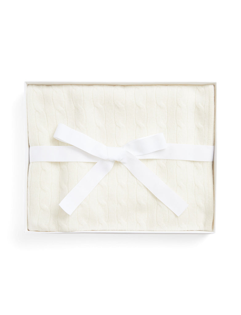Cashmere Cable Knit Baby Blanket