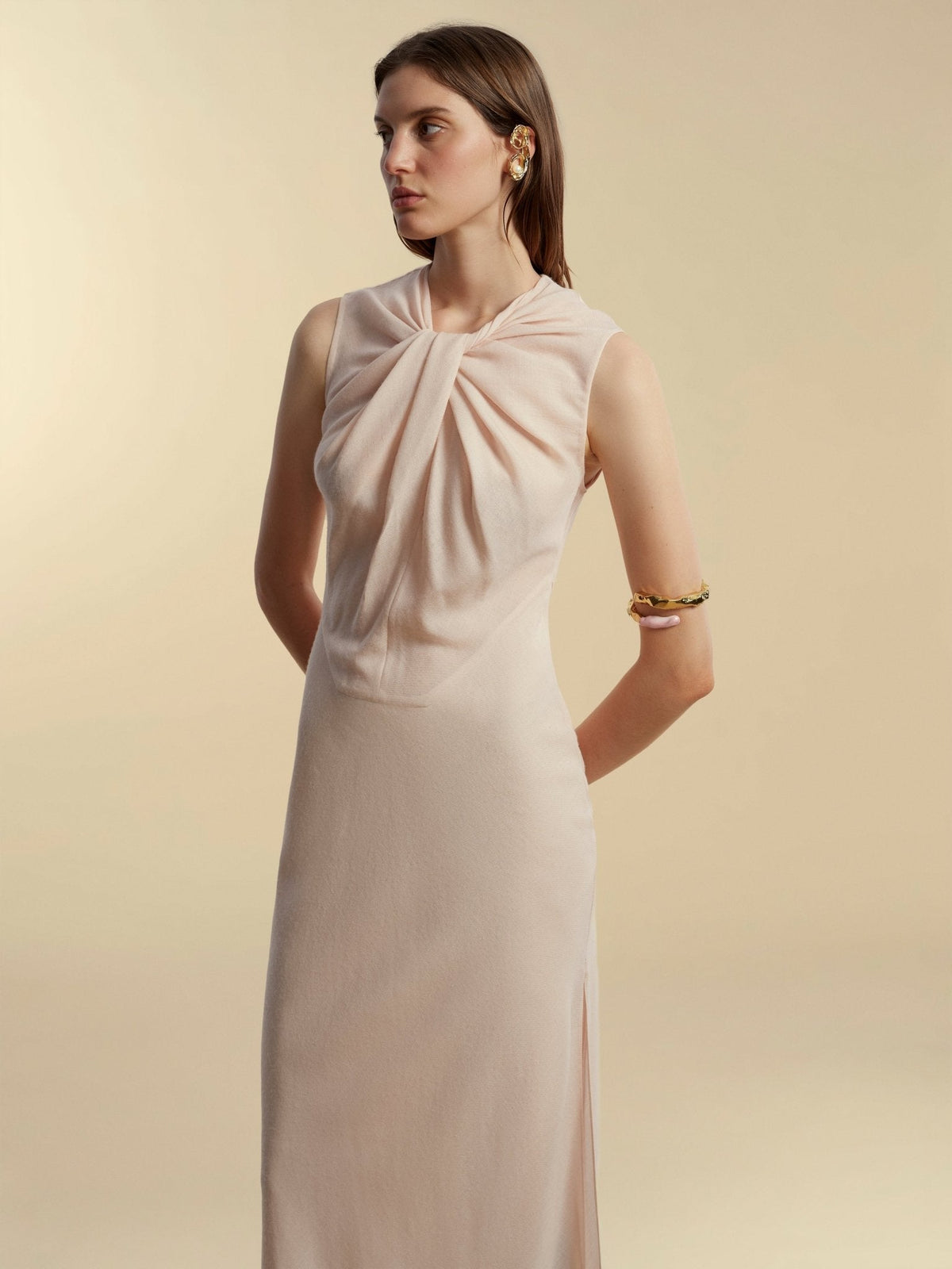 Lightweight Wool Twist Panelled Dress - Marina Moscone