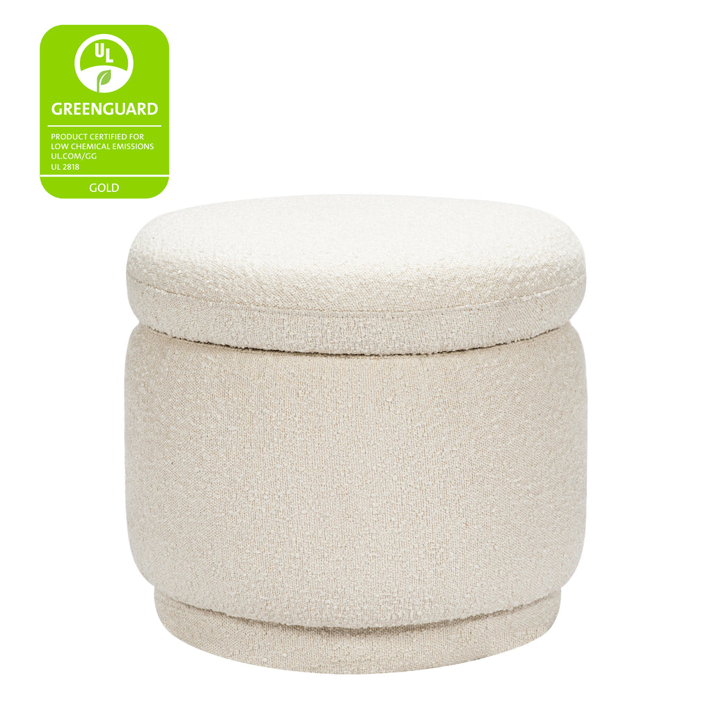 Enoki Storage Ottoman in Boucle in Ivory Boucle