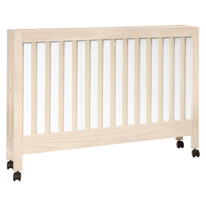 Maki Portable Folding Crib with Toddler Bed Conversion Kit in Washed Natural