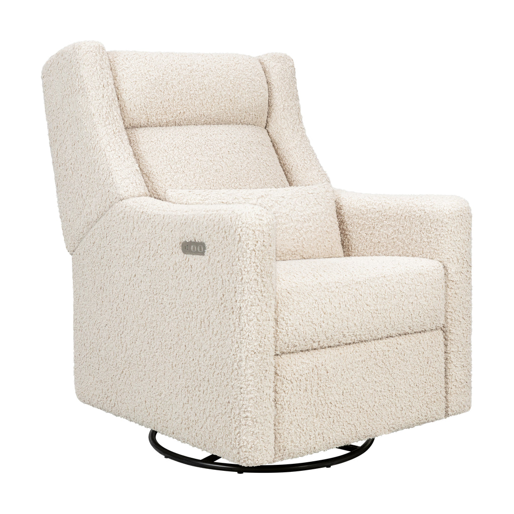 Kiwi Plus Power Recliner and Swivel Glider with Power Adjustable Headrest and USB Port in Almond Teddy Loop