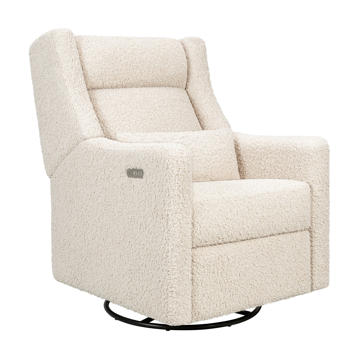 Kiwi Plus Power Recliner and Swivel Glider with Power Adjustable Headrest and USB Port in Almond Teddy Loop
