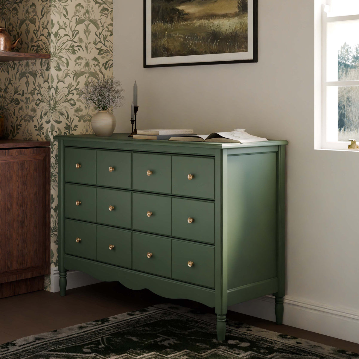Liberty 6-Drawer Assembled Dresser in Forest Green
