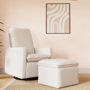 Cali Storage Ottoman in Eco-Performance Fabric | Water Repellent & Stain Resistant in Performance Cream Eco-Weave