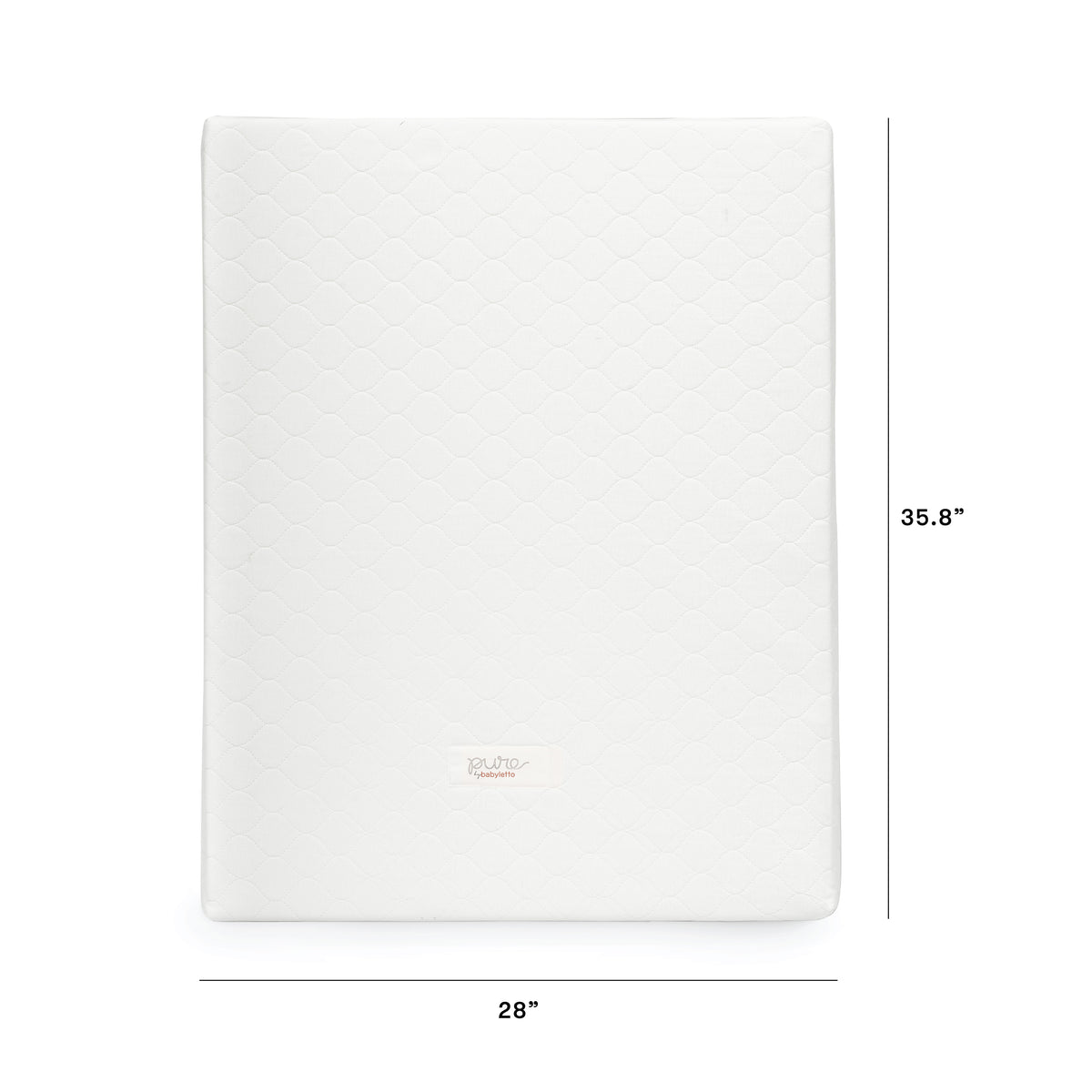 Pure Core Midi Crib Mattress w/ Hybrid Quilted Waterproof Cover (Lightweight) in White