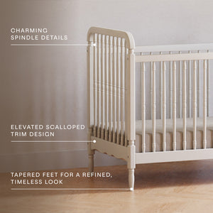 Liberty 3-in-1 Convertible Spindle Crib with Toddler Bed Conversion Kit in Warm White