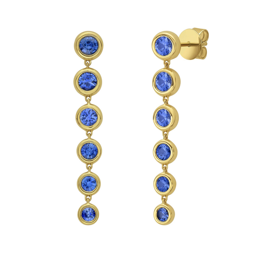 Marguerite Blue Sapphire Earrings - Jewelry - RUCHI New York