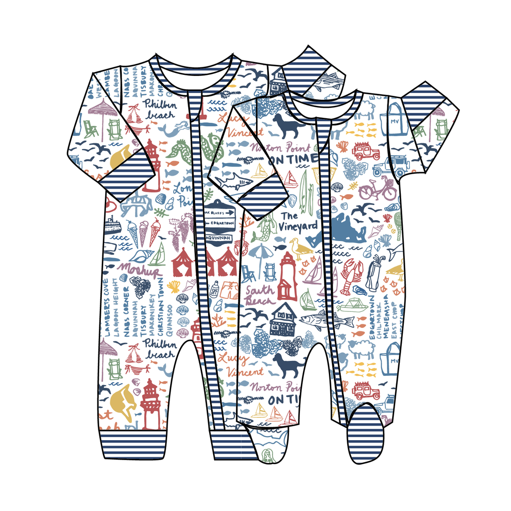 Joy Street Martha's Vineyard Zip Onesie CAD, multi