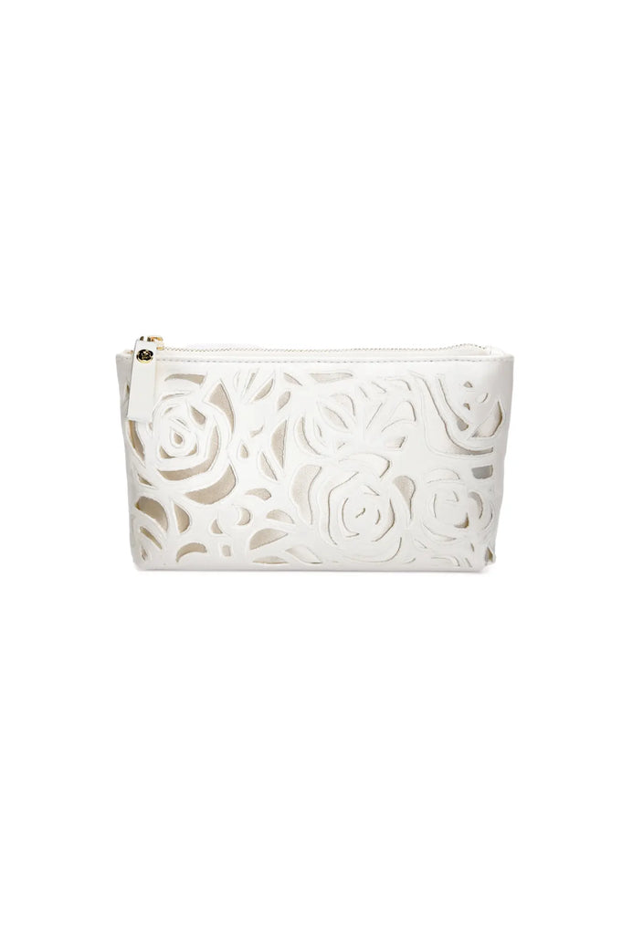 The Bella Rosa Collection Mia Acrylic Clutch with Ivory Laser Cut Rose