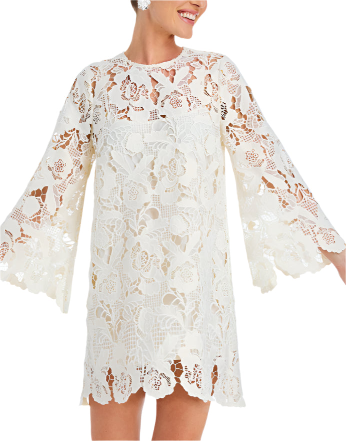 Mira Lace Mini Dress in Ivory