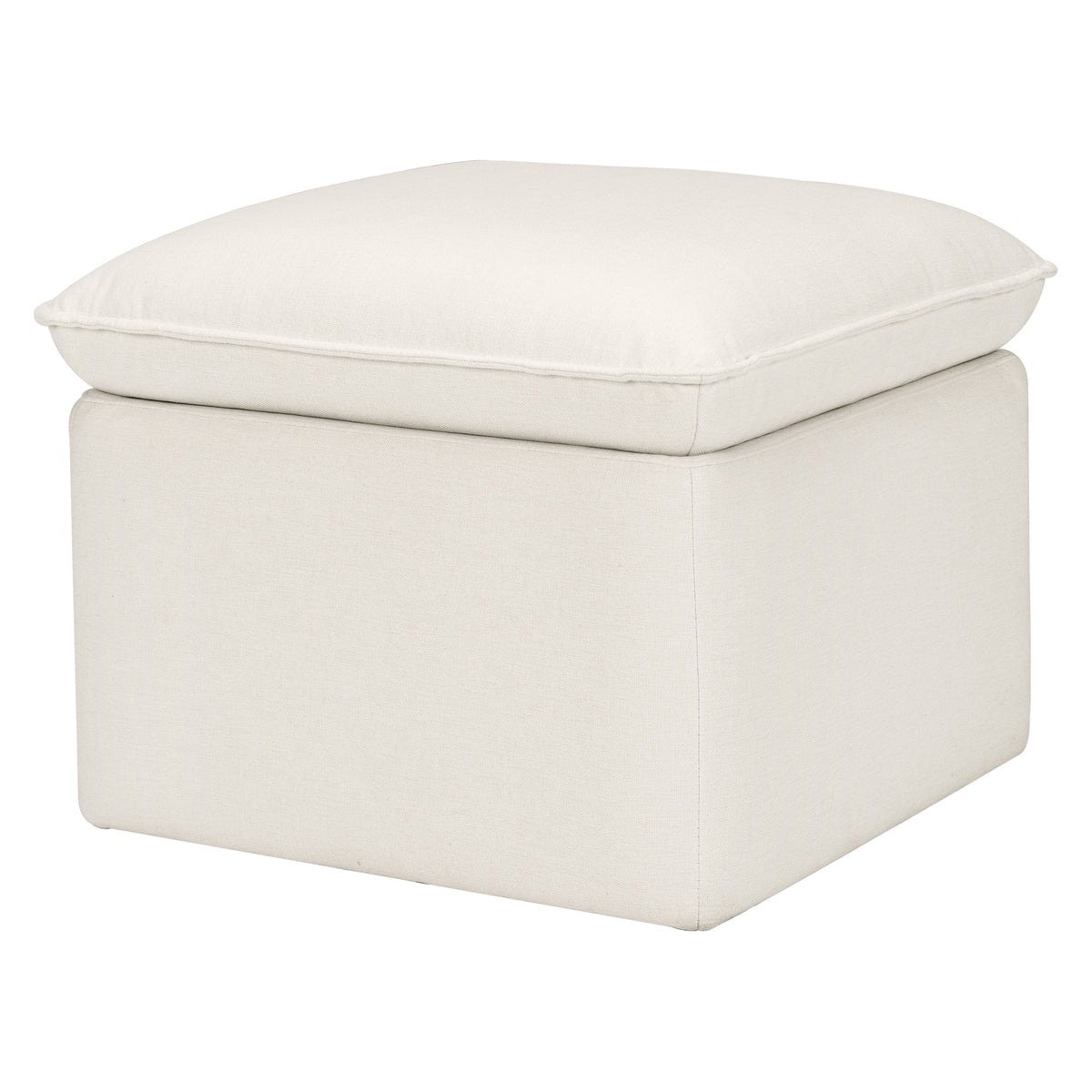 Cali Storage Ottoman in Eco-Performance Fabric | Water Repellent & Stain Resistant in Performance Cream Eco-Weave