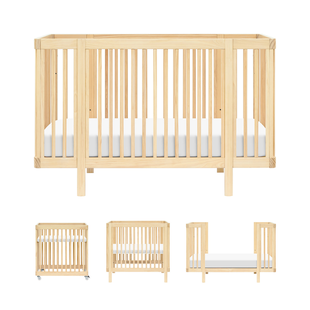 Pogo 8-in-1 Convertible Crib with All-Stages Conversion Kits in Blonde