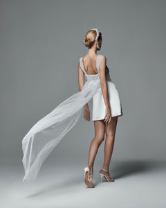 The Ness Mini Dress with Detachable Train and Straps