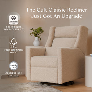 Kiwi Plus Power Recliner and Swivel Glider with Power Adjustable Headrest and USB Port in Chai Shearling