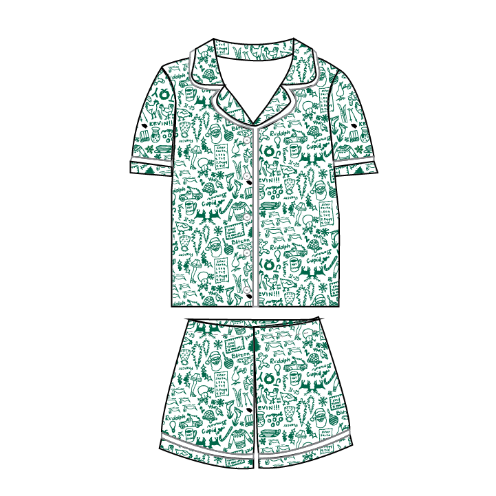 North Pole Christmas Women's Button Front Short Pajama Set